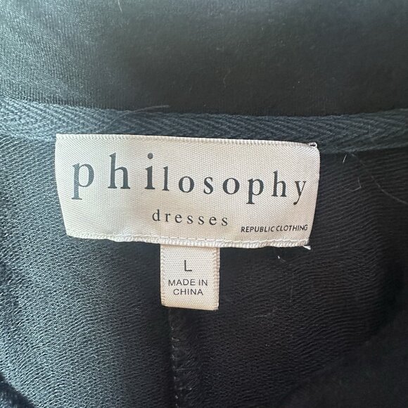 Philsophy Dress Women’s Size Large Midi Length Pockets Raw Hem Sleeve Zipper - Picture 11 of 13